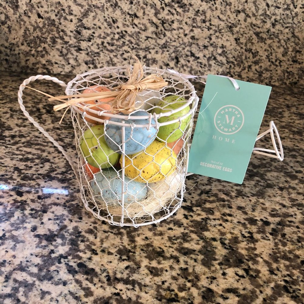 Martha Stewart Spring Easter Watering Can W/ Eggs